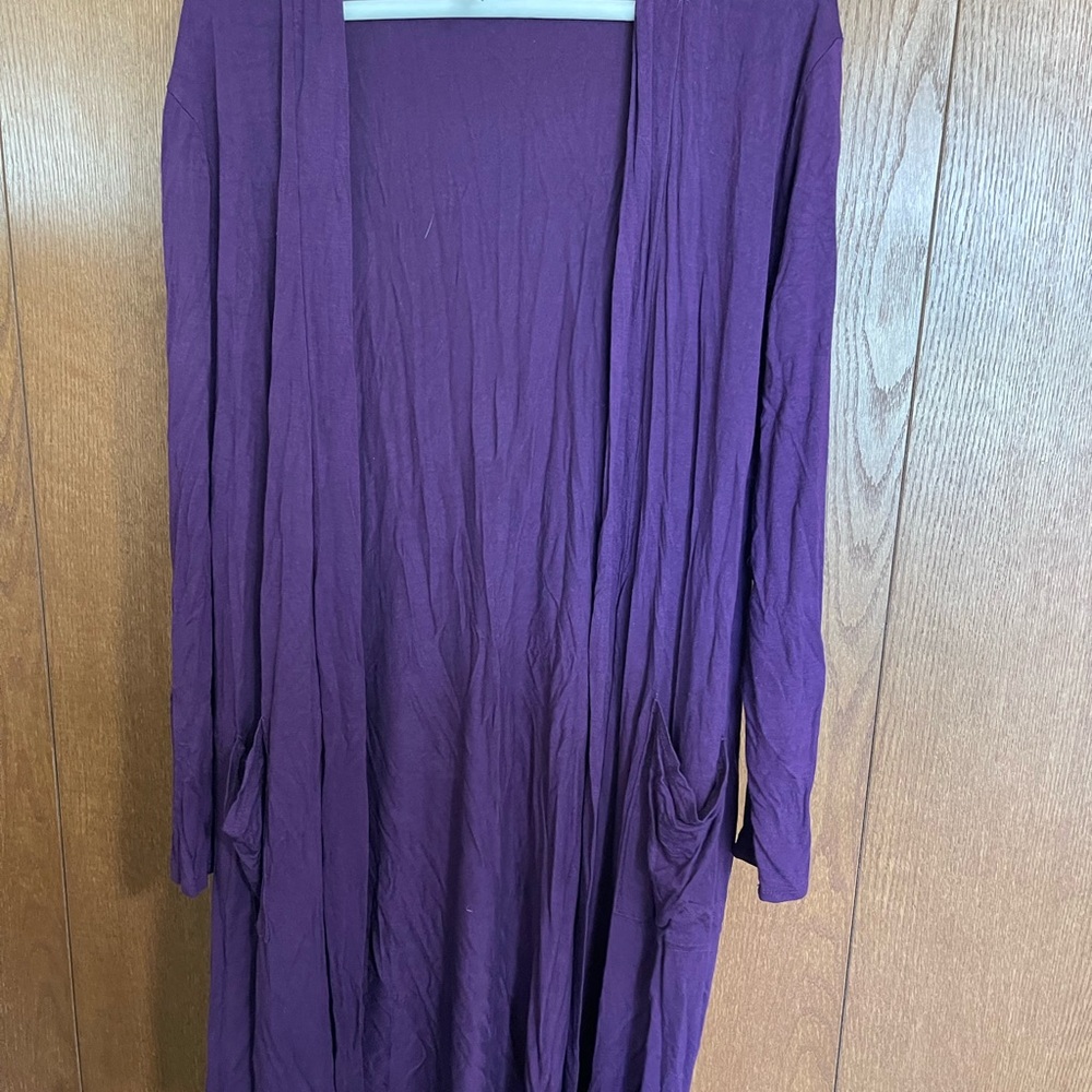 Purple Long Cardigan Duster